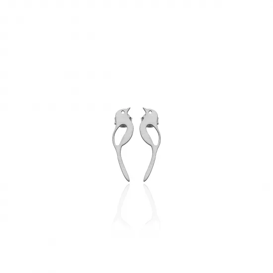 Turkish Handmade Silver Bird Earrings - Sade 925 Silver Jewelry