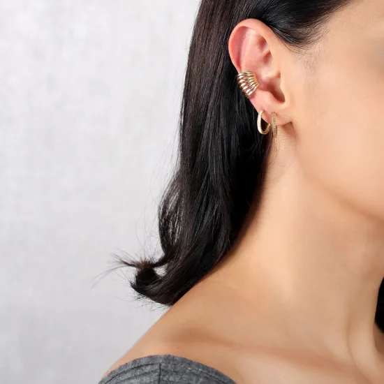 Plain Multiple Silver Cartilage Earrings - Sade 925 Silver Jewelry