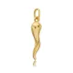 Pendant Charm Itallian Horn Symbol Plain - Sade 925 Silver Jewelry