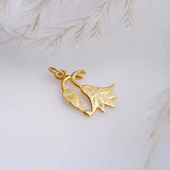 Egyptian Flower Pendant Charm Silver - Sade 925 Silver Jewelry