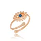 Trendy Dainty Sapphire Stone Evil Eye Shape Wholesale Turkish 925 Silver Sterling Adjustable Ring | 925 Sterling Silver Wholesale | Sade Silver Trendy Dainty Sapphire Stone Evil Eye Shape Wholesale Turkish 925 Silver Sterling Adjustable Ring - Sade 925 Silver Jewelry