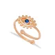 Trendy Dainty Sapphire Stone Evil Eye Shape Wholesale Turkish 925 Silver Sterling Adjustable Ring | 925 Sterling Silver Wholesale | Sade Silver Trendy Dainty Sapphire Stone Evil Eye Shape Wholesale Turkish 925 Silver Sterling Adjustable Ring - Sade 925 Silver Jewelry