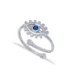 Trendy Dainty Sapphire Stone Evil Eye Shape Wholesale Turkish 925 Silver Sterling Adjustable Ring | 925 Sterling Silver Wholesale | Sade Silver Trendy Dainty Sapphire Stone Evil Eye Shape Wholesale Turkish 925 Silver Sterling Adjustable Ring - Sade 925 Silver Jewelry