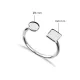Round and Square Shape Silver Adjustable Ring | 925 Sterling Silver Wholesale | Sade Silver Round and Square Shape Silver Adjustable Ring - Sade 925 Silver Jewelry