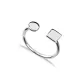 Round and Square Shape Silver Adjustable Ring | 925 Sterling Silver Wholesale | Sade Silver Round and Square Shape Silver Adjustable Ring - Sade 925 Silver Jewelry
