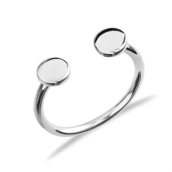 Round Shape Silver Adjustable Ring - Sade 925 Silver Jewelry
