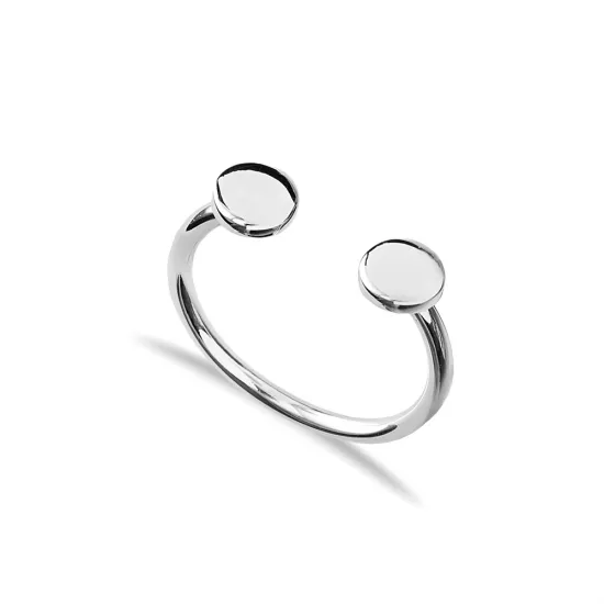 Round Shape Silver Adjustable Ring - Sade 925 Silver Jewelry