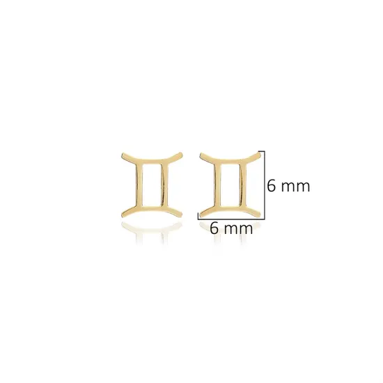 Gemini Horoscope 925 Silver Stud Earrings | 925 Sterling Silver Wholesale | Sade Silver Gemini Horoscope 925 Silver Stud Earrings - Sade 925 Silver Jewelry