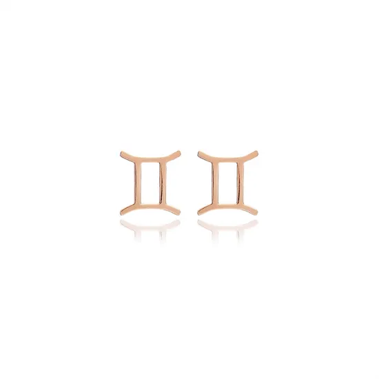 Gemini Horoscope 925 Silver Stud Earrings | 925 Sterling Silver Wholesale | Sade Silver Gemini Horoscope 925 Silver Stud Earrings - Sade 925 Silver Jewelry