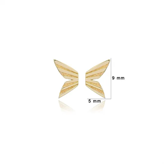 Plain Wings 925 Silver Stud Earrings | 925 Sterling Silver Wholesale | Sade Silver Plain Wings 925 Silver Stud Earrings - Sade 925 Silver Jewelry