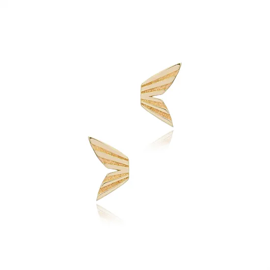 Plain Wings 925 Silver Stud Earrings | 925 Sterling Silver Wholesale | Sade Silver Plain Wings 925 Silver Stud Earrings - Sade 925 Silver Jewelry