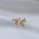 Plain Wings 925 Silver Stud Earrings | 925 Sterling Silver Wholesale | Sade Silver Plain Wings 925 Silver Stud Earrings - Sade 925 Silver Jewelry