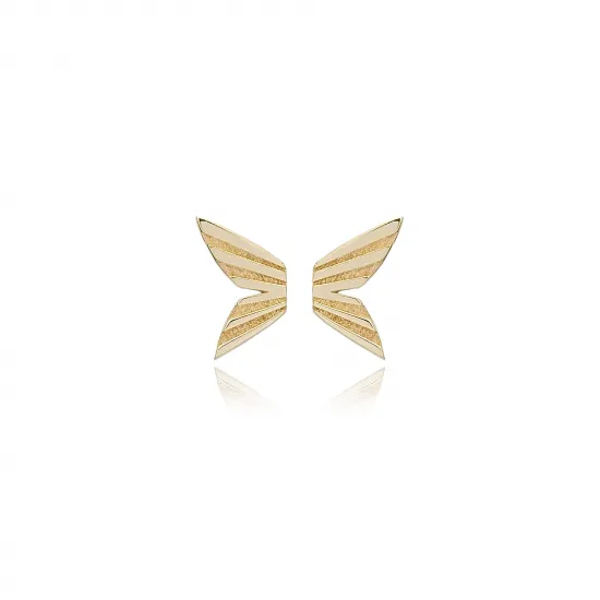 Plain Wings 925 Silver Stud Earrings | 925 Sterling Silver Wholesale | Sade Silver Plain Wings 925 Silver Stud Earrings - Sade 925 Silver Jewelry