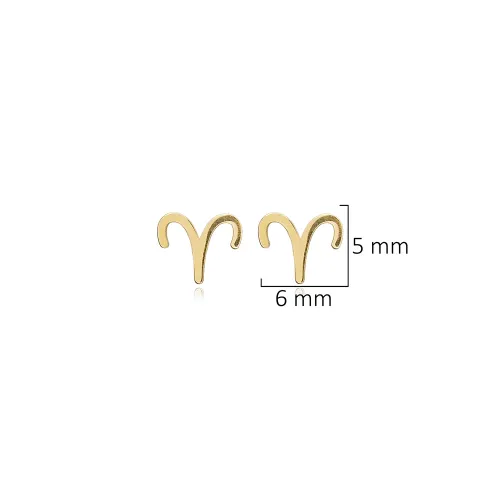 Aries Zodiac 925 Silver Stud Earrings Aries Zodiac 925 Silver Stud Earrings