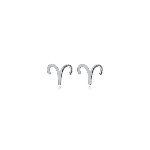 Aries Zodiac 925 Silver Stud Earrings