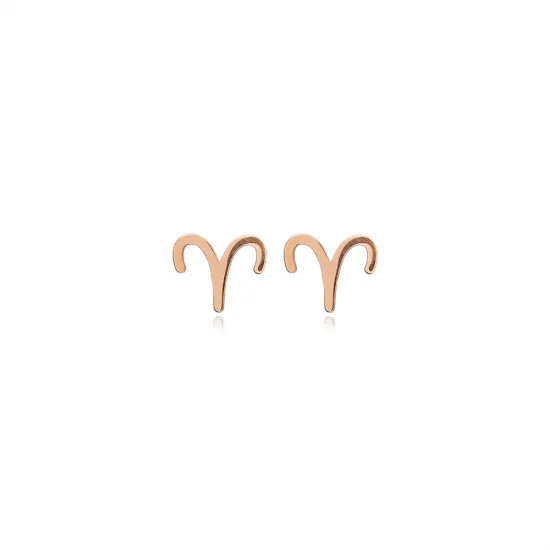 Aries Zodiac 925 Silver Stud Earrings | 925 Sterling Silver Wholesale | Sade Silver Aries Zodiac 925 Silver Stud Earrings - Sade 925 Silver Jewelry