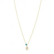 Drop Shape Evil Eye Sterling Silver Necklace