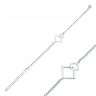 Intertwined Square 925 Sterling Silver Bracelet