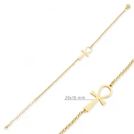 Ankh Symbol Rolo 925 Sterling Silver Bracelet