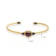 Amethyst Stone Oval 22K Gold Plated 925 Silver Vintage Bangle | 925 Sterling Silver Wholesale | Sade Silver Amethyst Stone Oval 22K Gold Plated 925 Silver Vintage Bangle - Sade 925 Silver Jewelry