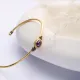 Amethyst Stone Oval 22K Gold Plated 925 Silver Vintage Bangle | 925 Sterling Silver Wholesale | Sade Silver Amethyst Stone Oval 22K Gold Plated 925 Silver Vintage Bangle - Sade 925 Silver Jewelry