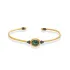 Malachite Stone Oval 22K Gold Plated 925 Silver Vintage Bangle