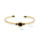 Onyx Stone Oval 22K Gold Plated 925 Silver Vintage Bangle - Sade 925 Silver Jewelry