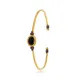 Onyx Stone Oval 22K Gold Plated 925 Silver Vintage Bangle - Sade 925 Silver Jewelry