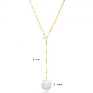 Dainty Y Design Pearl Necklace Pendant Handmade Turkish 925 Sterling Silver Jewelry