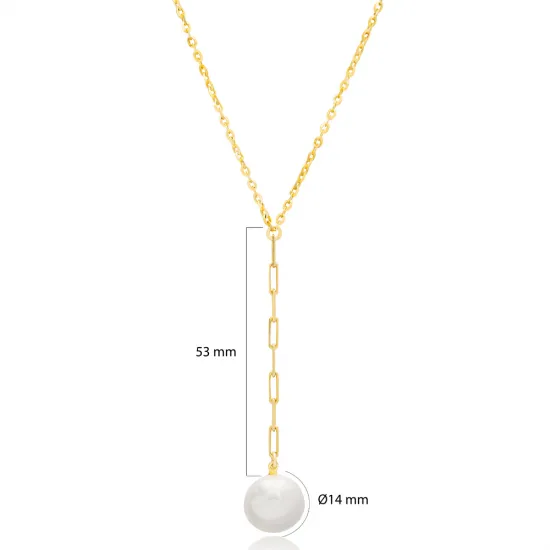 Dainty Y Design Pearl Necklace Pendant Handmade Turkish 925 Sterling Silver Jewelry | 925 Sterling Silver Wholesale | Sade Silver Dainty Y Design Pearl Necklace Pendant Handmade Turkish 925 Sterling Silver Jewelry - Sade 925 Silver Jewelry