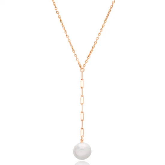Dainty Y Design Pearl Necklace Pendant Handmade Turkish 925 Sterling Silver Jewelry | 925 Sterling Silver Wholesale | Sade Silver Dainty Y Design Pearl Necklace Pendant Handmade Turkish 925 Sterling Silver Jewelry - Sade 925 Silver Jewelry