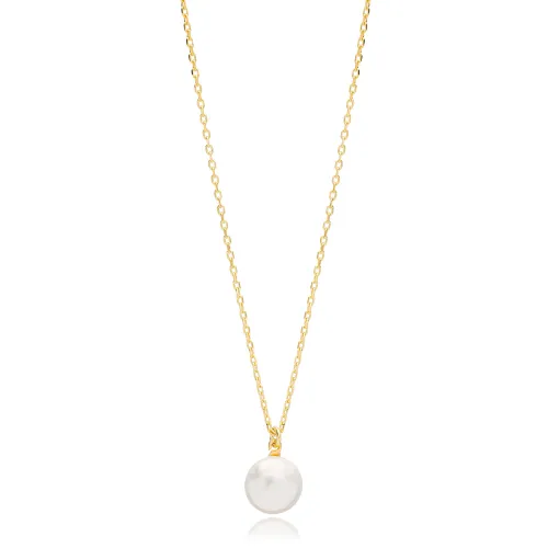 Pearl Charm Elegant Design Necklace Pendant Handmade Turkish 925 Sterling Silver Jewelry