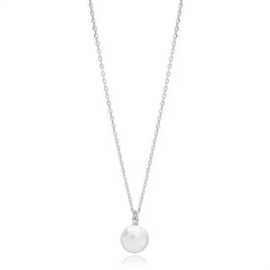 Pearl Charm Elegant Design Necklace Pendant Handmade Turkish 925 Sterling Silver Jewelry | 925 Sterling Silver Wholesale | Sade Silver Pearl Charm Elegant Design Necklace Pendant Handmade Turkish 925 Sterling Silver Jewelry - Sade 925 Silver Jewelry