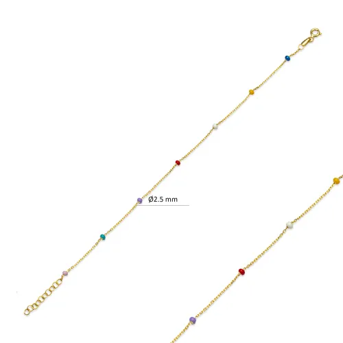 Handmade 925 Silver 2.5 mm Enamel Bracelet