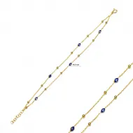 925 Silver Blue Enamel Evil Eye Bracelet