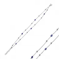 925 Silver Blue Enamel Evil Eye Bracelet