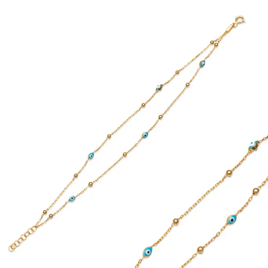 925 Silver Turquoise Evil Eye Bracelet - Sade 925 Silver Jewelry