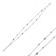 Green Evil Eye 925 Sterling Silver Bracelet