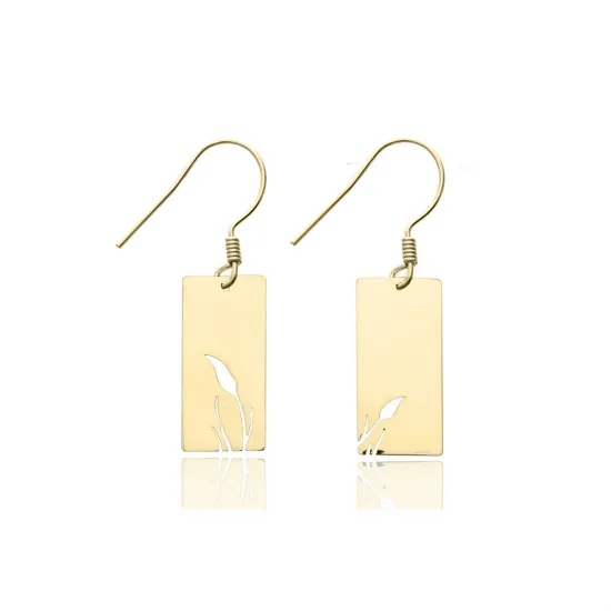 Leaf Cutout 925 Silver Hook Earrings | 925 Sterling Silver Wholesale | Sade Silver Leaf Cutout 925 Silver Hook Earrings - Sade 925 Silver Jewelry
