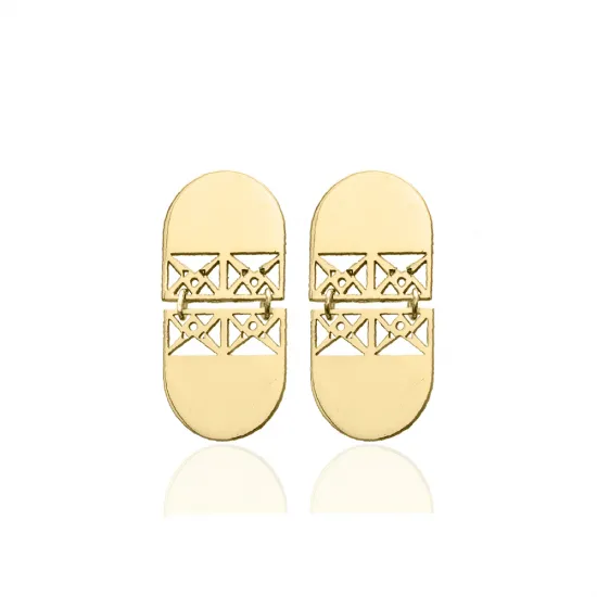 Geometric Turkish 925 Silver Earrings | 925 Sterling Silver Wholesale | Sade Silver Geometric Turkish 925 Silver Earrings - Sade 925 Silver Jewelry