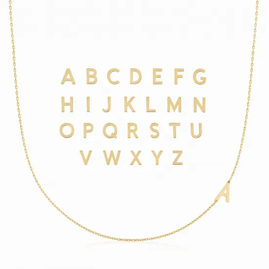 Plain Alphabet  Letter 30 Forse Chain Wholesale Silver Necklace - Sade 925 Silver Jewelry