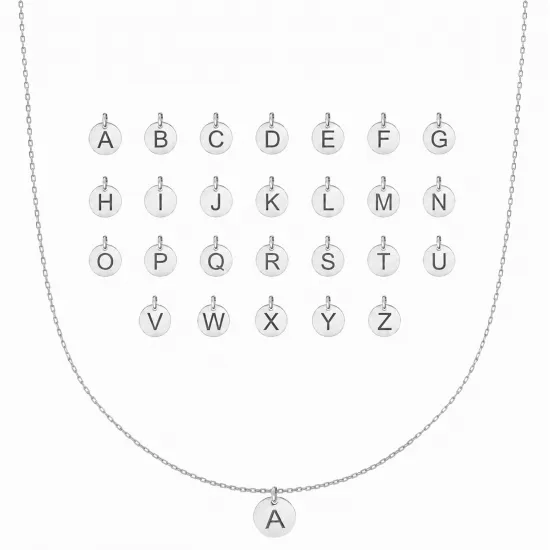 Alphabet Pendant Letter Turkish Wholesale 925 Sterling Silver | 925 Sterling Silver Wholesale | Sade Silver Alphabet Pendant Letter Turkish Wholesale 925 Sterling Silver - Sade 925 Silver Jewelry