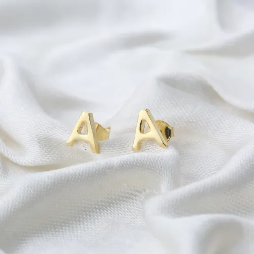 Minimalistic Initial Alphabet letter Stud Earring Wholesale 925 Sterling Silver Jewelry Minimalistic Initial Alphabet letter Stud Earring Wholesale 925 Sterling Silver Jewelry