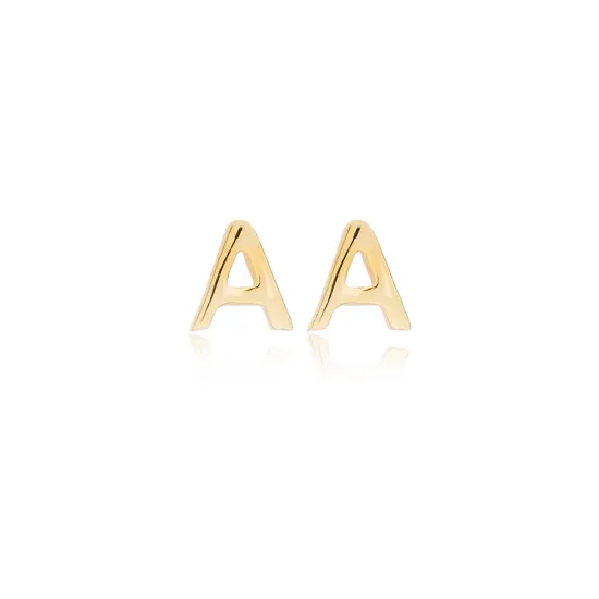 Minimalistic Initial Alphabet letter Stud Earring Wholesale 925 Sterling Silver Jewelry | 925 Sterling Silver Wholesale | Sade Silver Minimalistic Initial Alphabet letter Stud Earring Wholesale 925 Sterling Silver Jewelry - Sade 925 Silver Jewelry