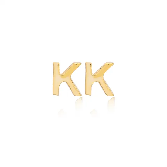 Minimalistic Initial Alphabet letter Stud Earring Wholesale 925 Sterling Silver Jewelry | 925 Sterling Silver Wholesale | Sade Silver Minimalistic Initial Alphabet letter Stud Earring Wholesale 925 Sterling Silver Jewelry - Sade 925 Silver Jewelry