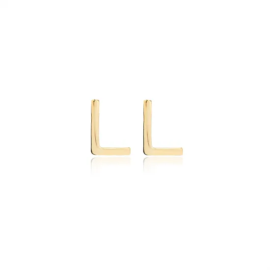 Minimalistic Initial Alphabet letter Stud Earring Wholesale 925 Sterling Silver Jewelry | 925 Sterling Silver Wholesale | Sade Silver Minimalistic Initial Alphabet letter Stud Earring Wholesale 925 Sterling Silver Jewelry - Sade 925 Silver Jewelry