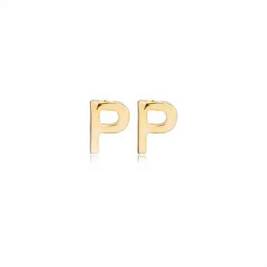 Minimalistic Initial Alphabet letter Stud Earring Wholesale 925 Sterling Silver Jewelry | 925 Sterling Silver Wholesale | Sade Silver Minimalistic Initial Alphabet letter Stud Earring Wholesale 925 Sterling Silver Jewelry - Sade 925 Silver Jewelry