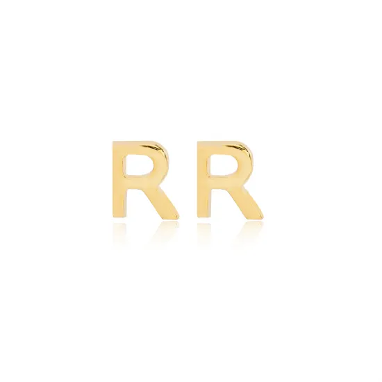 Minimalistic Initial Alphabet letter Stud Earring Wholesale 925 Sterling Silver Jewelry | 925 Sterling Silver Wholesale | Sade Silver Minimalistic Initial Alphabet letter Stud Earring Wholesale 925 Sterling Silver Jewelry - Sade 925 Silver Jewelry