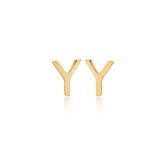 Minimalistic Initial Alphabet letter Stud Earring Wholesale 925 Sterling Silver Jewelry | 925 Sterling Silver Wholesale | Sade Silver Minimalistic Initial Alphabet letter Stud Earring Wholesale 925 Sterling Silver Jewelry - Sade 925 Silver Jewelry