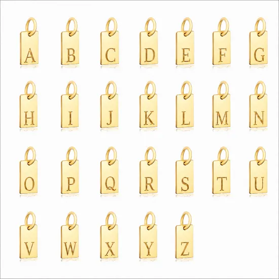 Plain Tag Letter Charm 925 Sterling Silver Pendant - Sade 925 Silver Jewelry